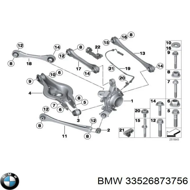 Амортизатор задній BMW 33526873756 ціна, від 249.35 USD