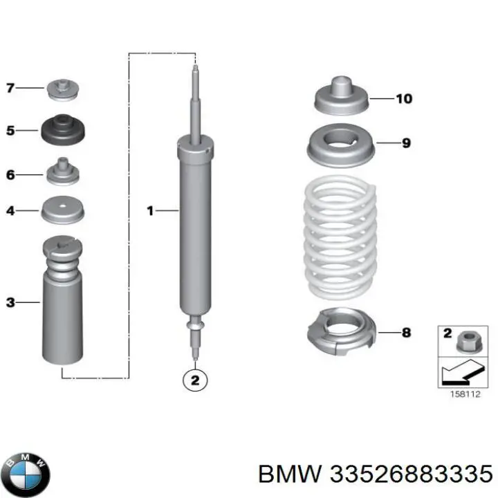 Купити 33526883335 BMW Стійка амортизатора задня
