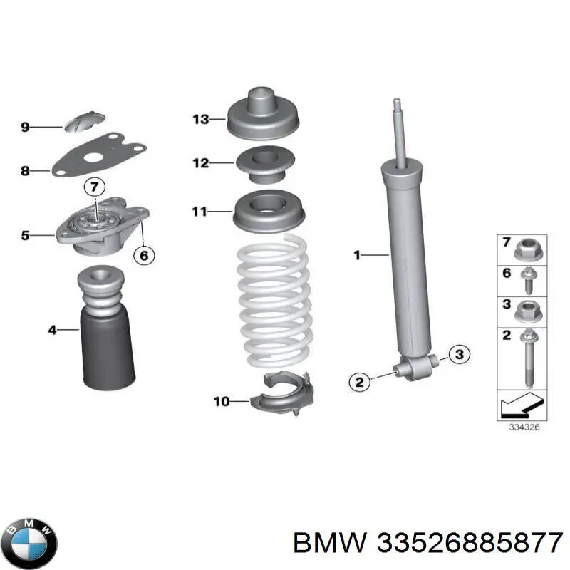 Амортизатор задній BMW 33526885877 ціна, від 84.62 USD