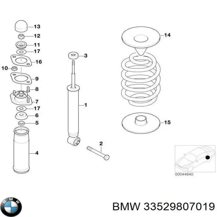 Амортизатор задній, лівий BMW 33529807019 ціна, від 79.40 USD