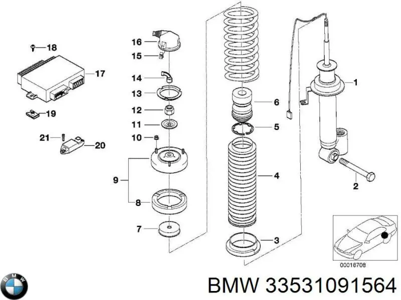 33531091564 BMW Буфер заднього амортизатора
