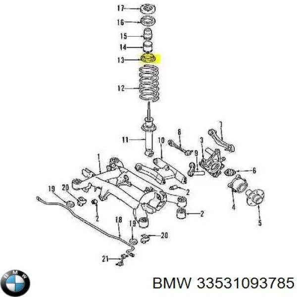 Купити 33531093785 BMW Проставка (гумове кільце) пружини задньої, нижня