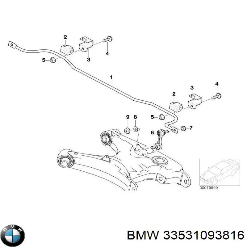 Купити 33531093816 BMW Задній стабілізатор 