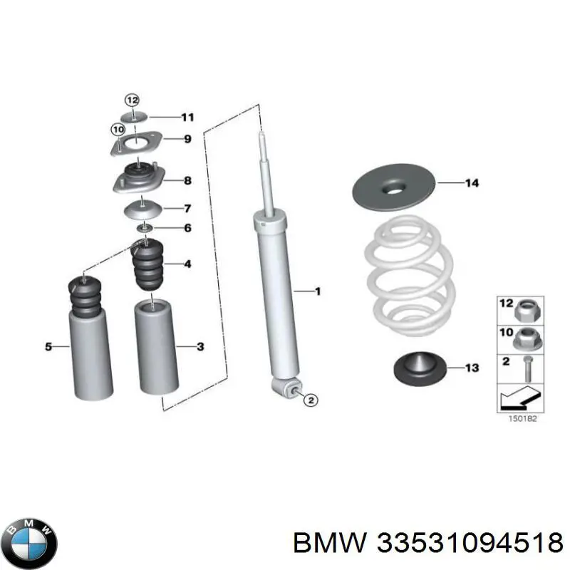 Проставка (гумове кільце) пружини задньої, нижня BMW 33531094518 ціна, від 14.59 USD