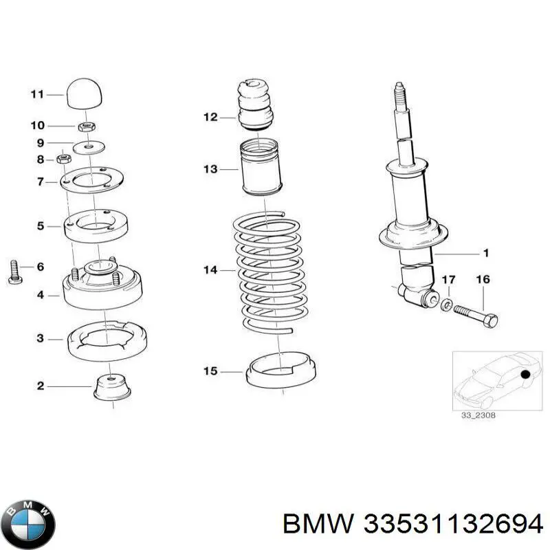 Купити 33531132694 BMW Задні пружини