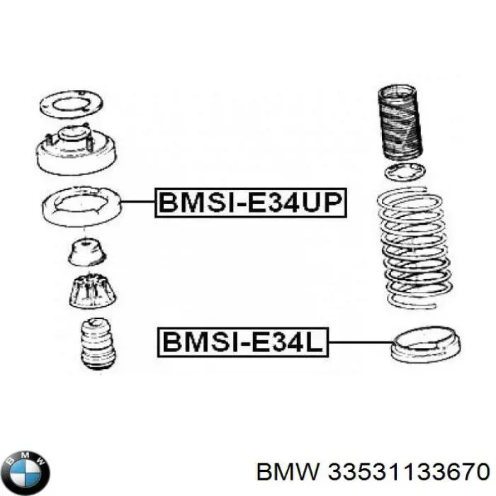 Купити 33531133670 BMW Проставка (гумове кільце) пружини задньої, верхня