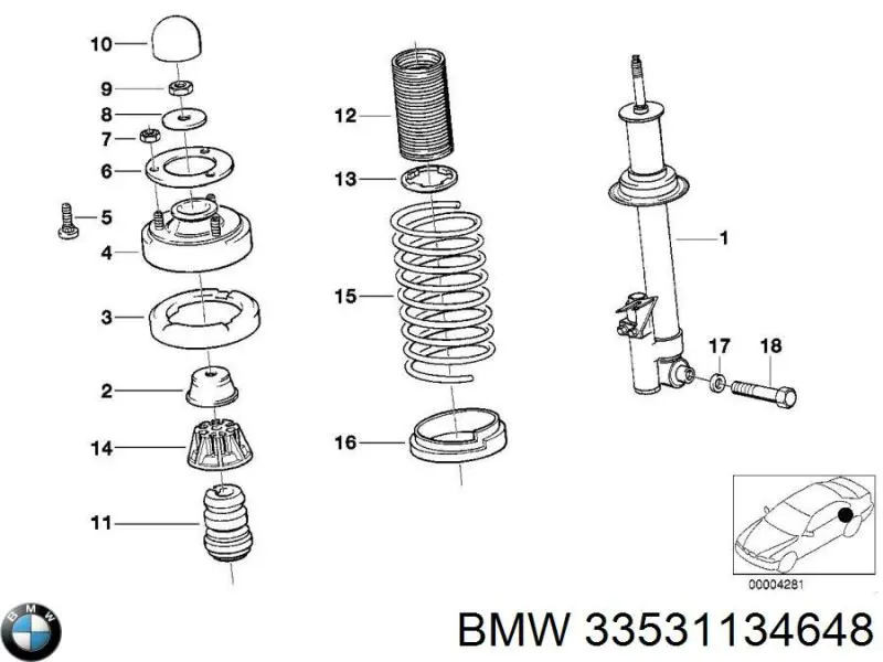 33531134648 BMW Пружина підвіски задня