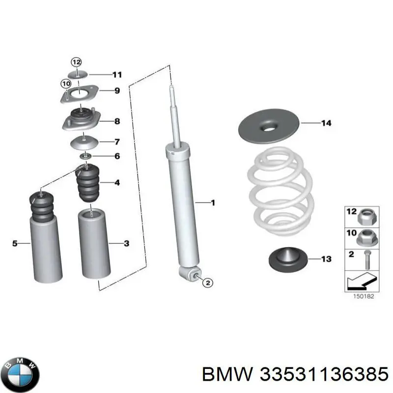 Купити 33531136385 BMW Проставка (гумове кільце) пружини задньої, нижня