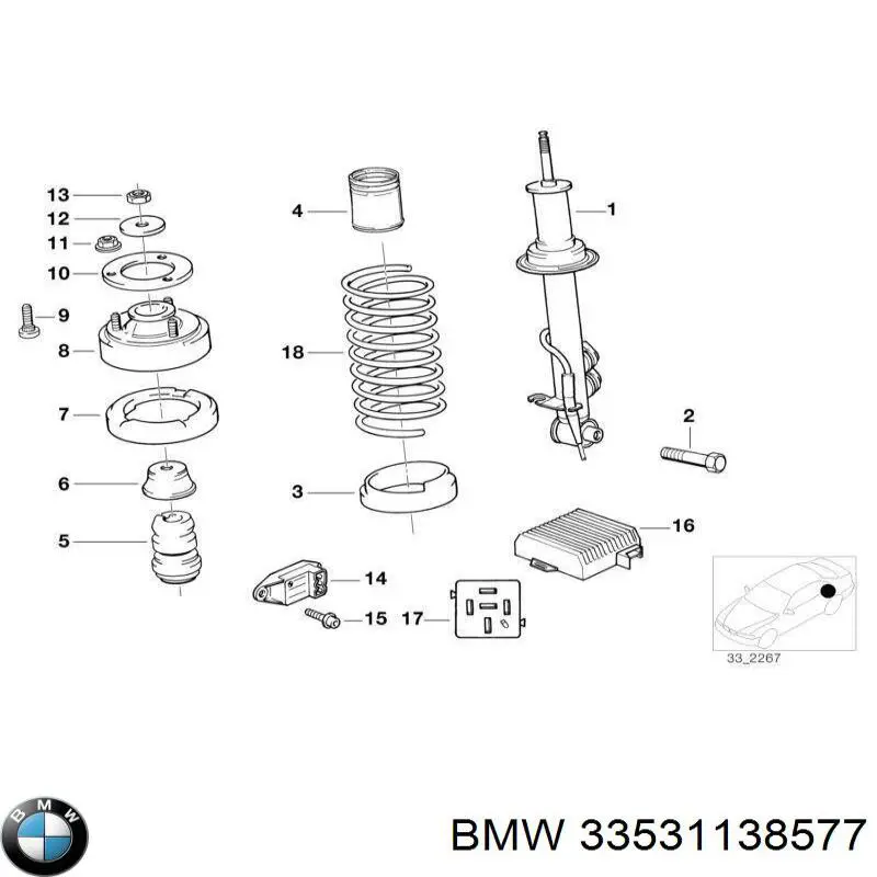Купити 33531138577 BMW Буфер-відбійник амортизатора заднього