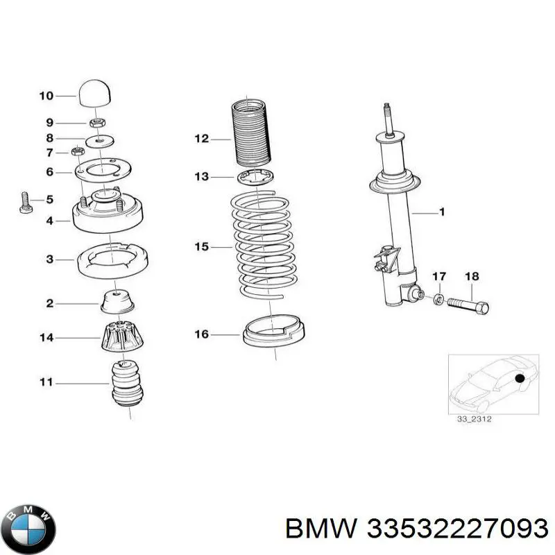 33532227093 BMW Буфер заднього амортизатора