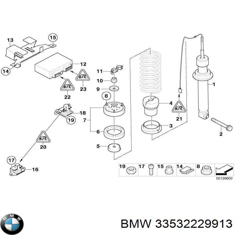 Проставка (гумове кільце) пружини задньої, нижня BMW 33532229913 ціна, від 36.68 USD