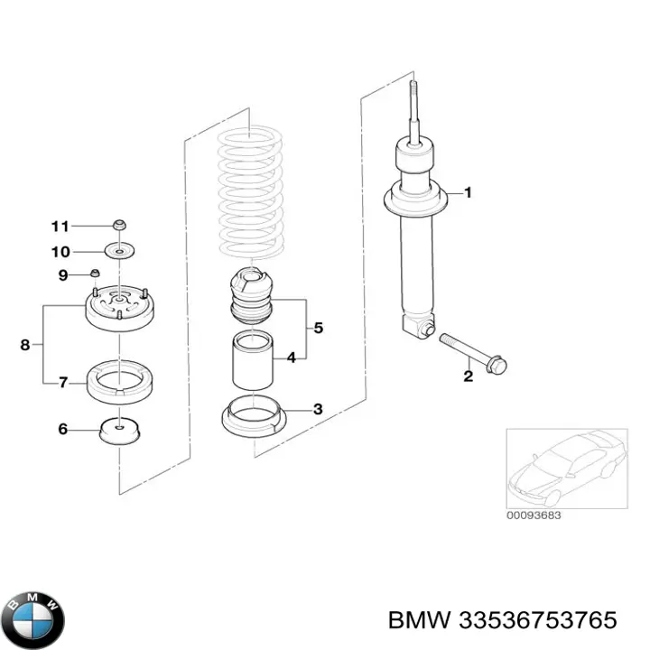 Проставка (гумове кільце) пружини передньої, верхня BMW 33536753765 ціна, від 3.80 USD