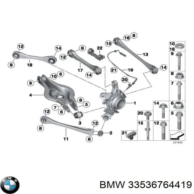 Проставка (гумове кільце) пружини задньої, верхня 33536764419 BMW
