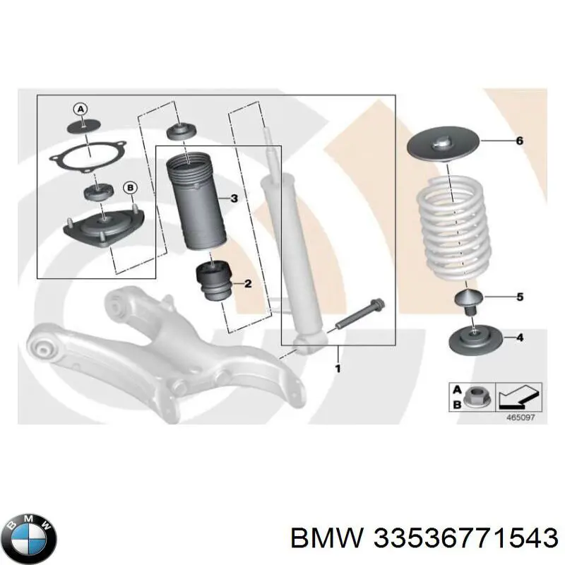 Проставка (гумове кільце) пружини задньої, нижня на BMW X5 (E70)