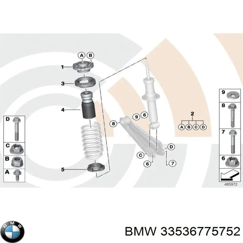 33536775752 BMW проставка (гумове кільце пружини задньої, нижня)