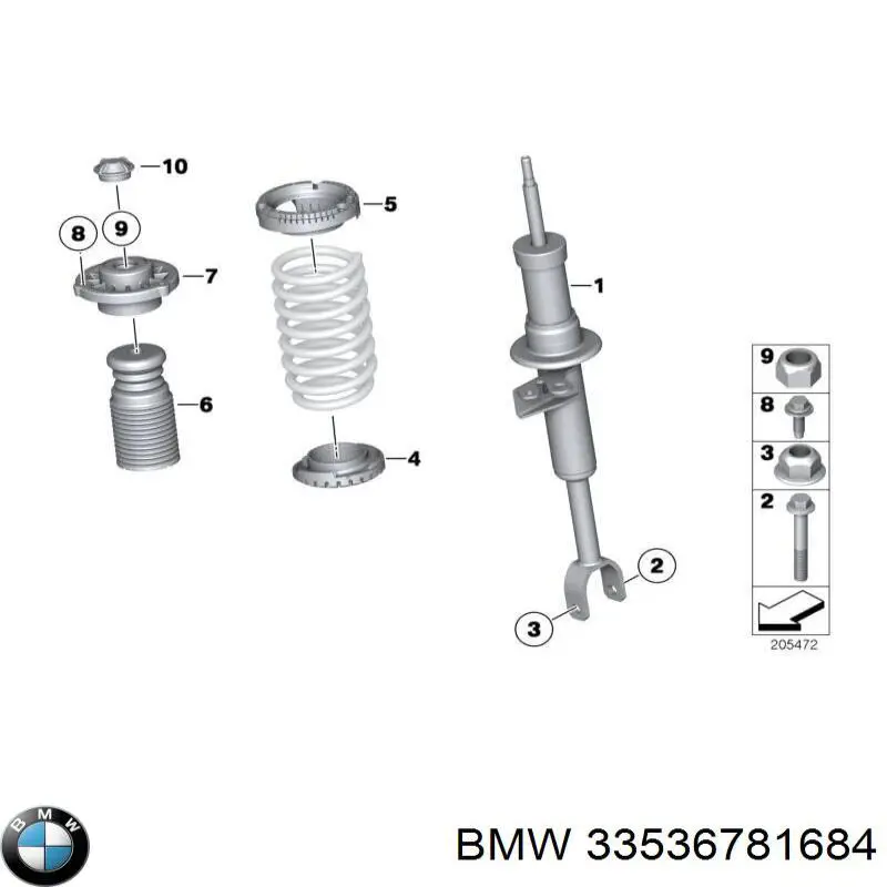 33536781684 BMW Відбійник + пильовик амортизатора переднього