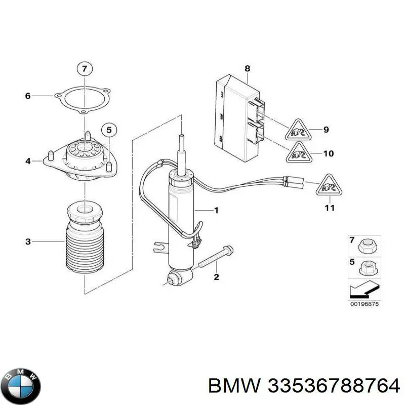 Буфер-відбійник амортизатора заднього 33536788764 BMW