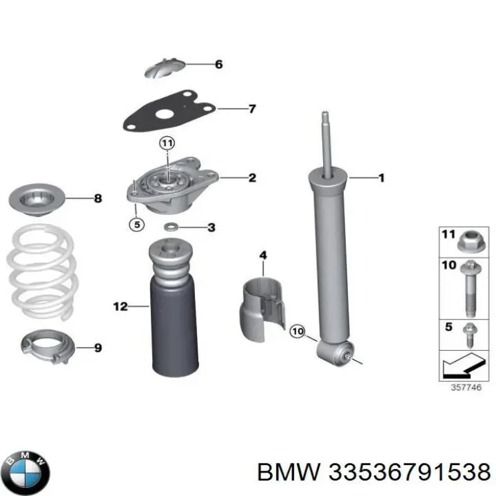 Купити 33536791538 BMW Відбійник заднього амортизатора