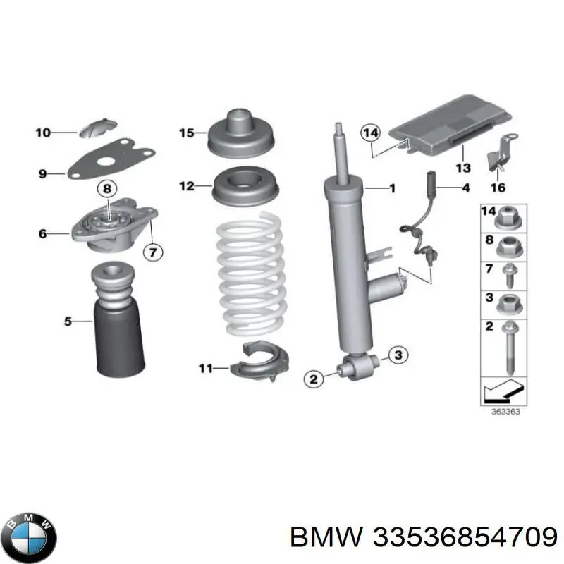 Буфер-відбійник амортизатора заднього BMW 33536854709 ціна, від 6.97 USD