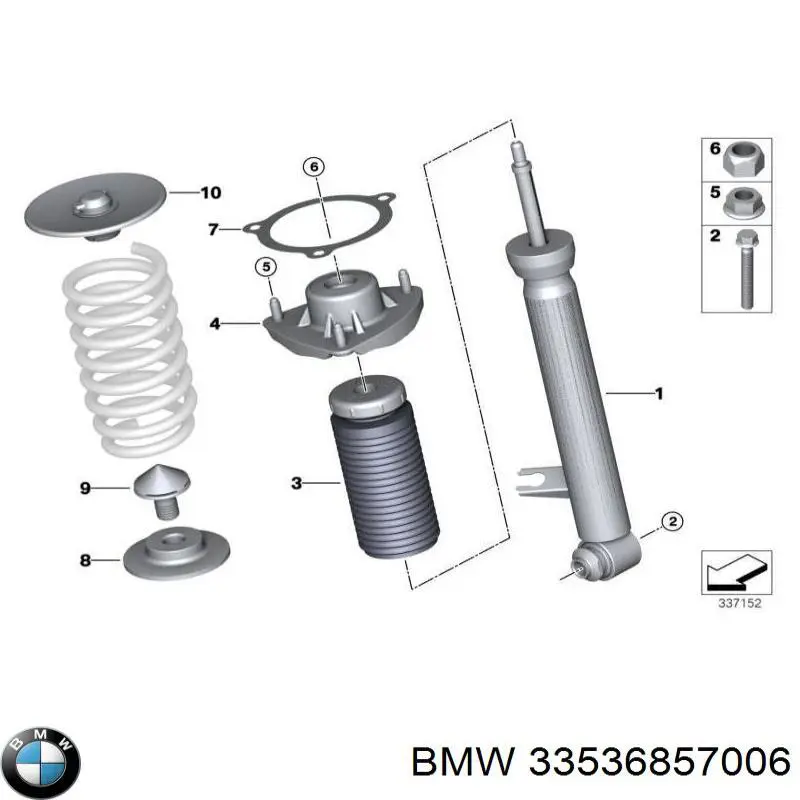 Купити 33536857006 BMW Проставка (гумове кільце) пружини передньої, верхня