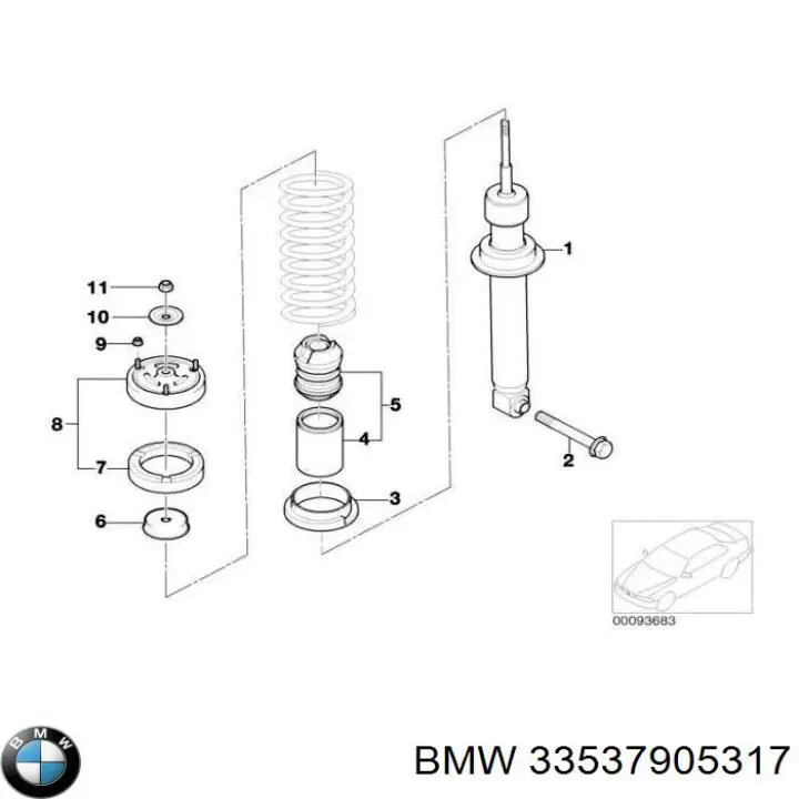Відбійник + пильовик амортизатора переднього BMW 33536762722