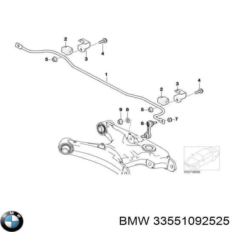 Прокладка стабільзатора заднього BMW 33551092525 ціна, від 3.84 USD