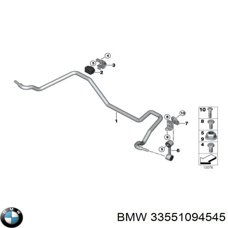 Стабілізатор задньої осі BMW 33551094545 ціна, від 31.91 USD