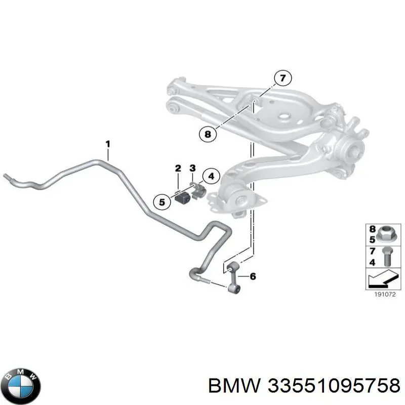 Купити 33551095758 BMW Задній стабілізатор 