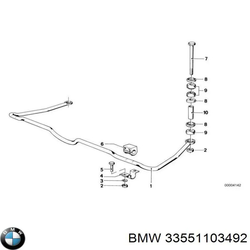 Втулка стабілізатора заднього BMW 33551103492 ціна, від 7.08 USD