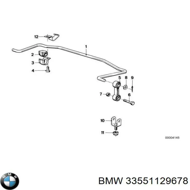 33551129678 BMW втулка стабілізатора заднього