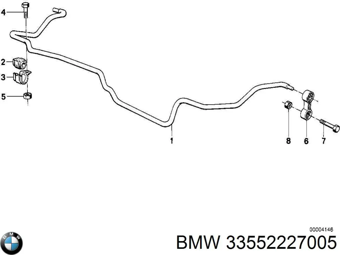 Стабілізатор задньої осі BMW 33552227005 ціна, від 311.72 USD