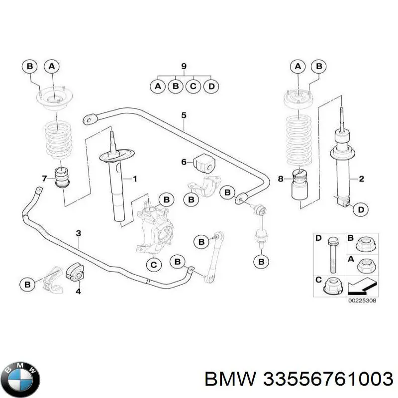 Втулка стабілізатора заднього 33556761003 BMW