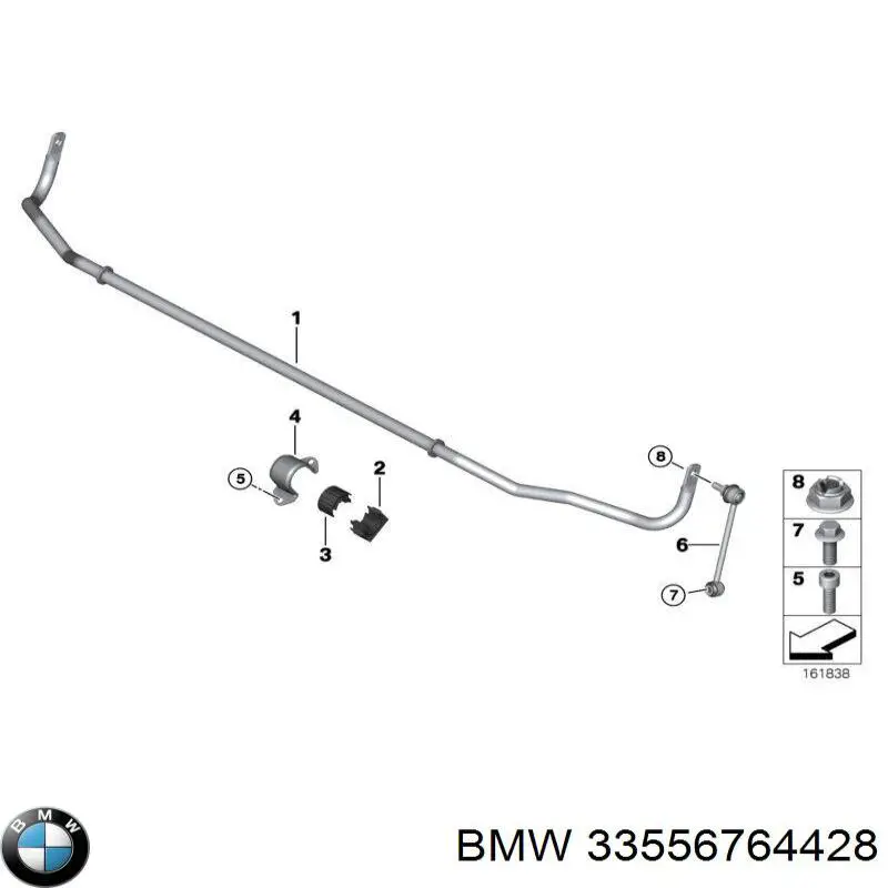 Купити 33556764428 BMW Солдатик стабілізатора, заднього