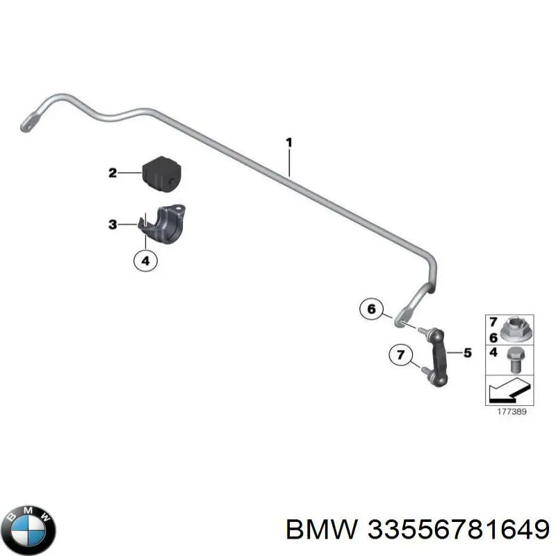 Втулка стабілізатора заднього BMW 33556781649 ціна, від 5.06 USD