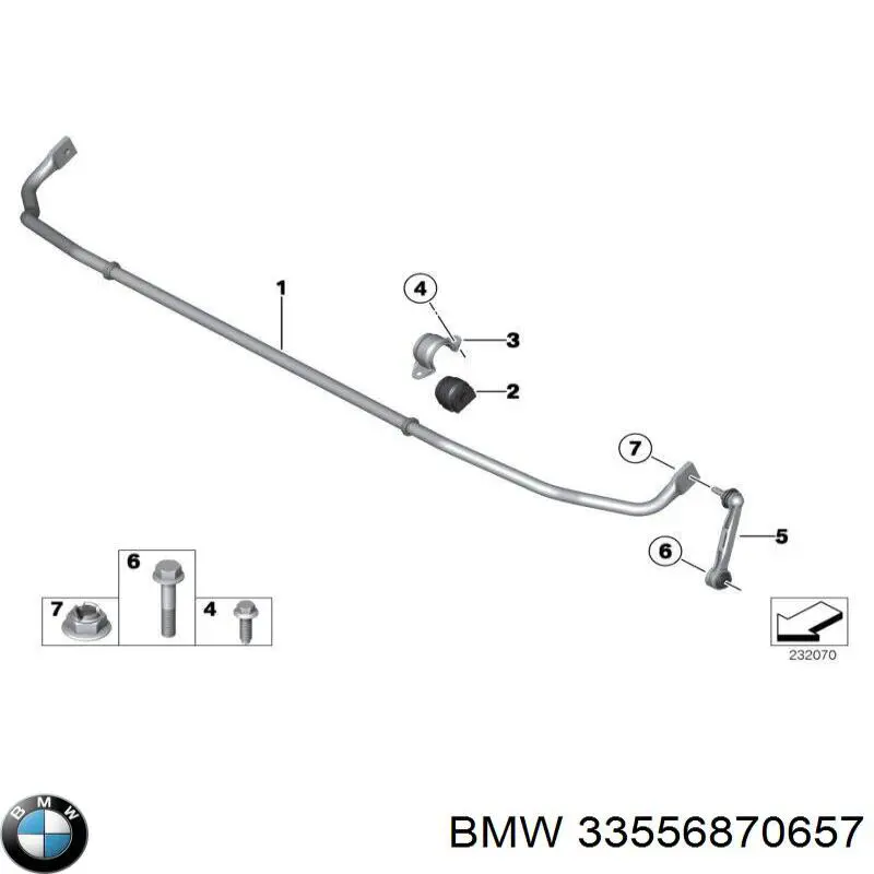 33556870657 BMW Стабілізатор задньої балки