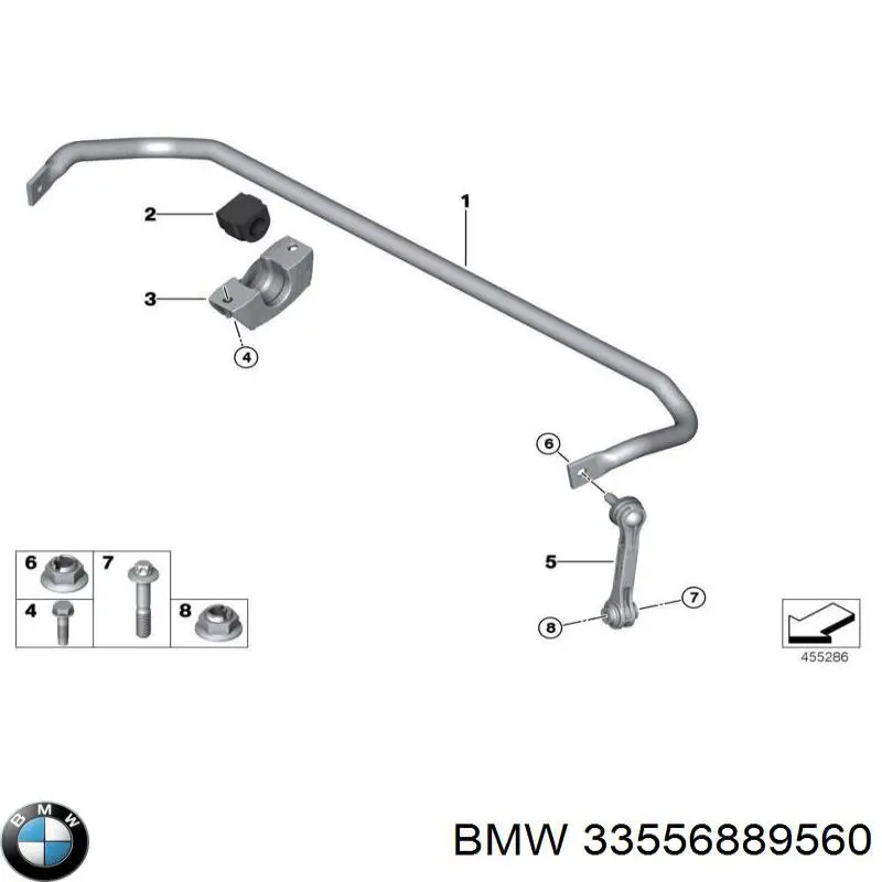 Втулка стабілізатора заднього BMW 33556889560 ціна, від 15.22 USD