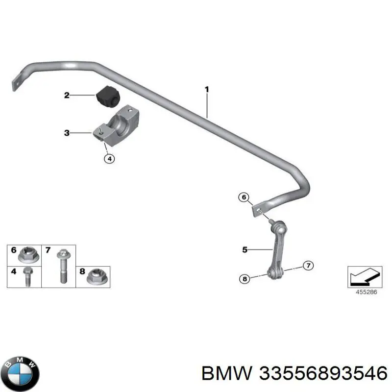 33556893546 BMW Стабілізатор задньої балки