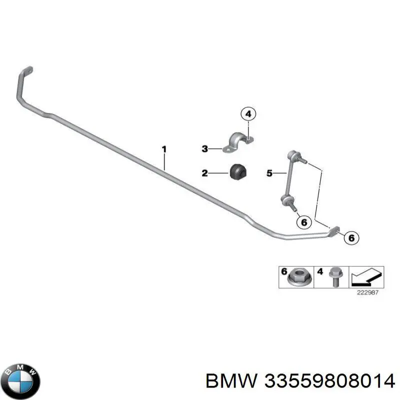 Стабілізатор задньої осі BMW 33559808014 ціна, від 67.15 USD