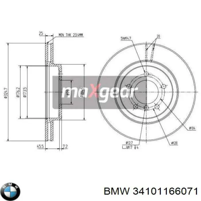 Купити 34101166071 BMW Ротор гальмівний