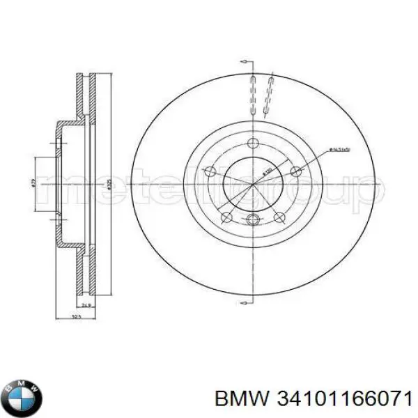 Диск гальмівний передній BMW 34101166071