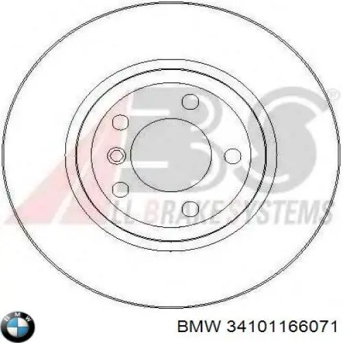 Диск переднього гальма BMW 34101166071 ціна, від 66.50 USD