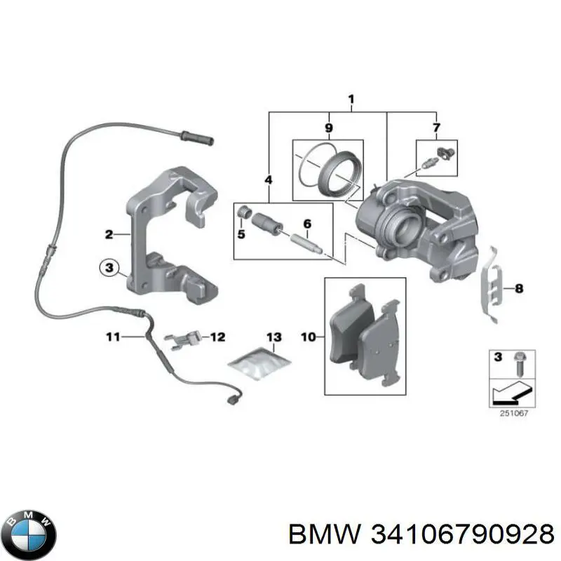 Купити 34106790928 BMW Ремкомплект переднього супорту