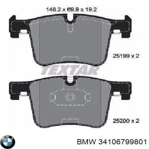 Гальмівні колодки BMW 34106799801 ціна, від 175.15 USD