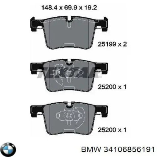 34106856191 BMW Передні гальмівні колодки