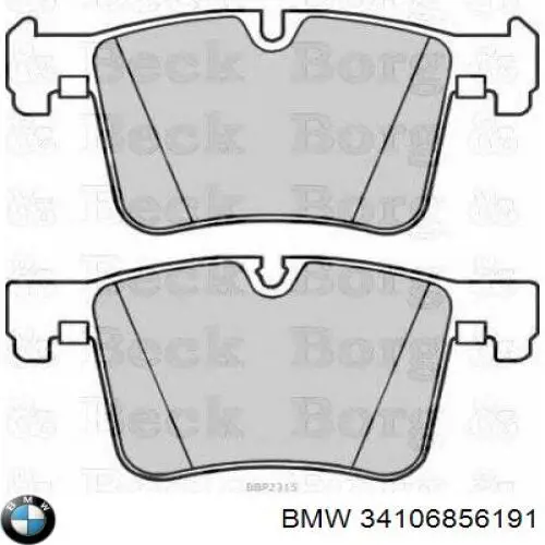 Передні тормозні колодки 34106856191 BMW