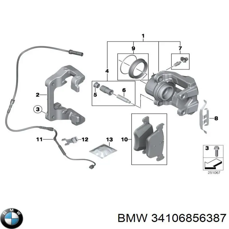 34106790930 BMW Скоба гальмівного супорта переднього