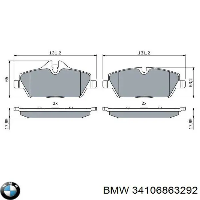 Передні тормозні колодки 34106863292 BMW
