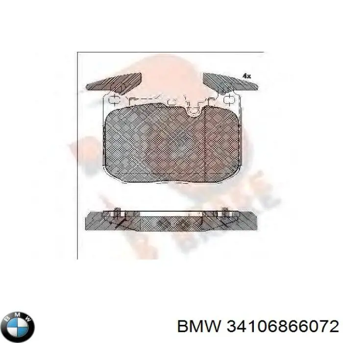 Передні тормозні колодки 34106866072 BMW