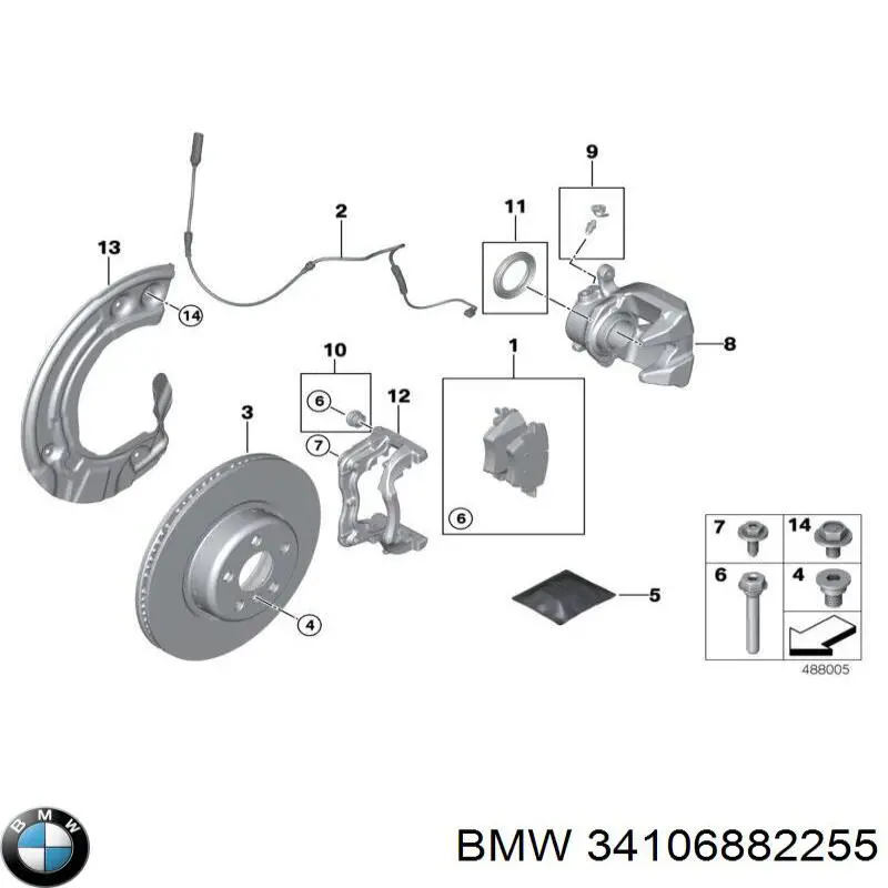 Кронштейн гальмівного супорта BMW 34106882255 ціна, від 50.68 USD