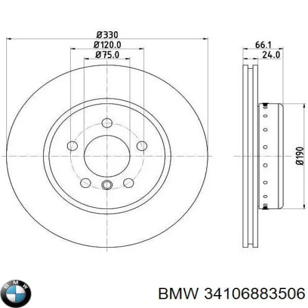 Купити 34106883506 BMW Ротор гальмівний